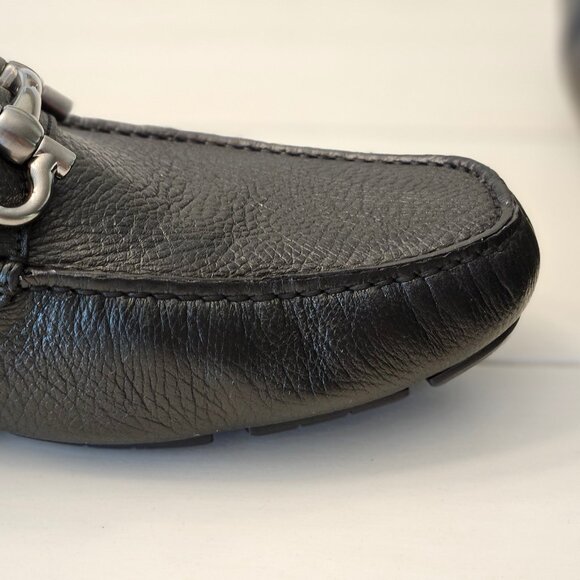 Ferragamo Black Leather Driver with Gancini Ornament Size 10 EE (10.5 to 11US) - Picture 14 of 16